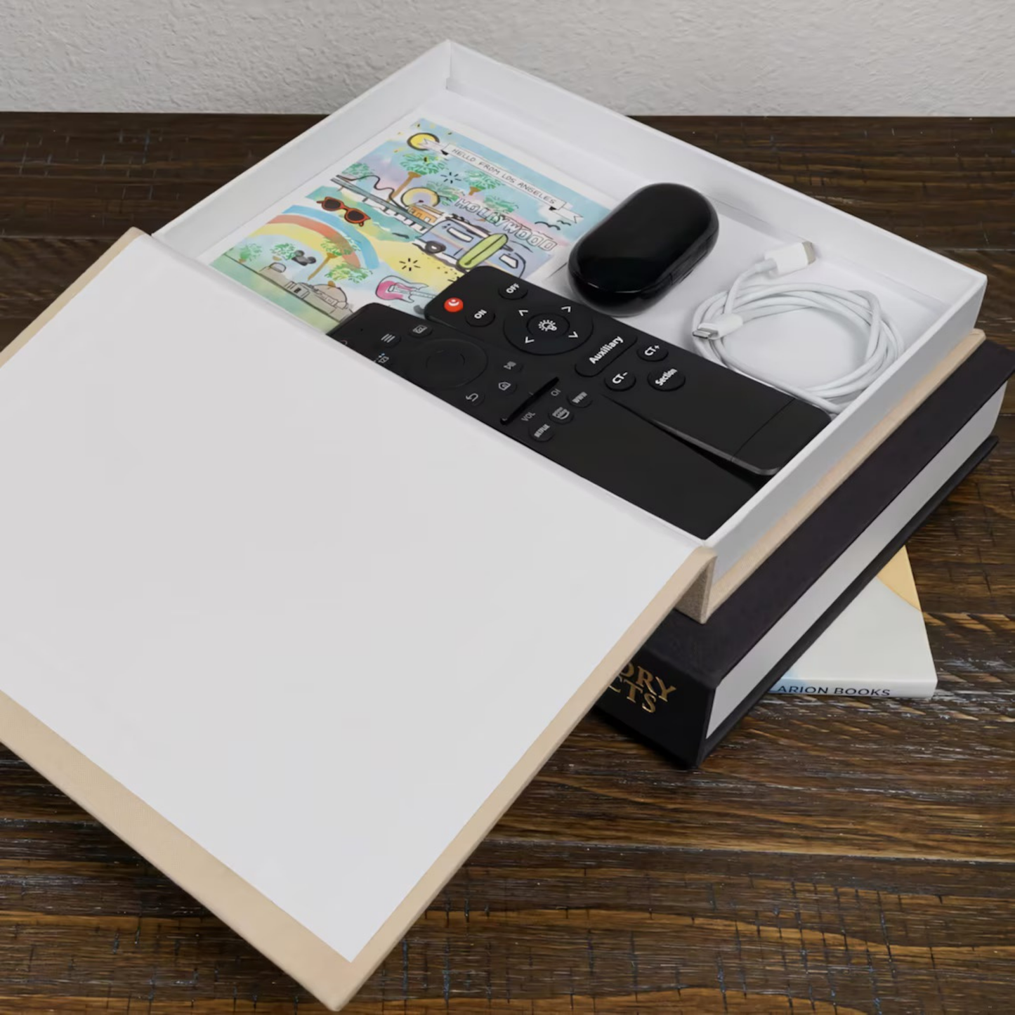 Siyah Modern Home Dekoratif Sahte Kitap Kutusu