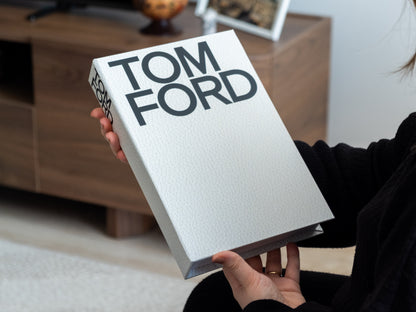 Bej Deri Görünümlü Tom Ford Dekoratif Sahte Kitap Kutusu