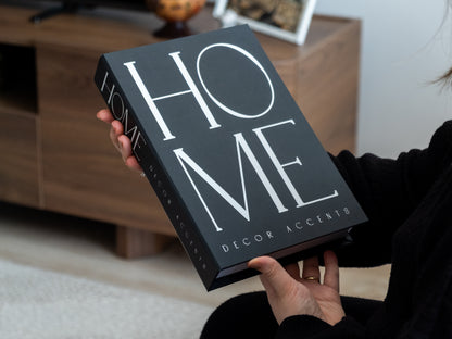 Siyah Modern Home Dekoratif Sahte Kitap Kutusu