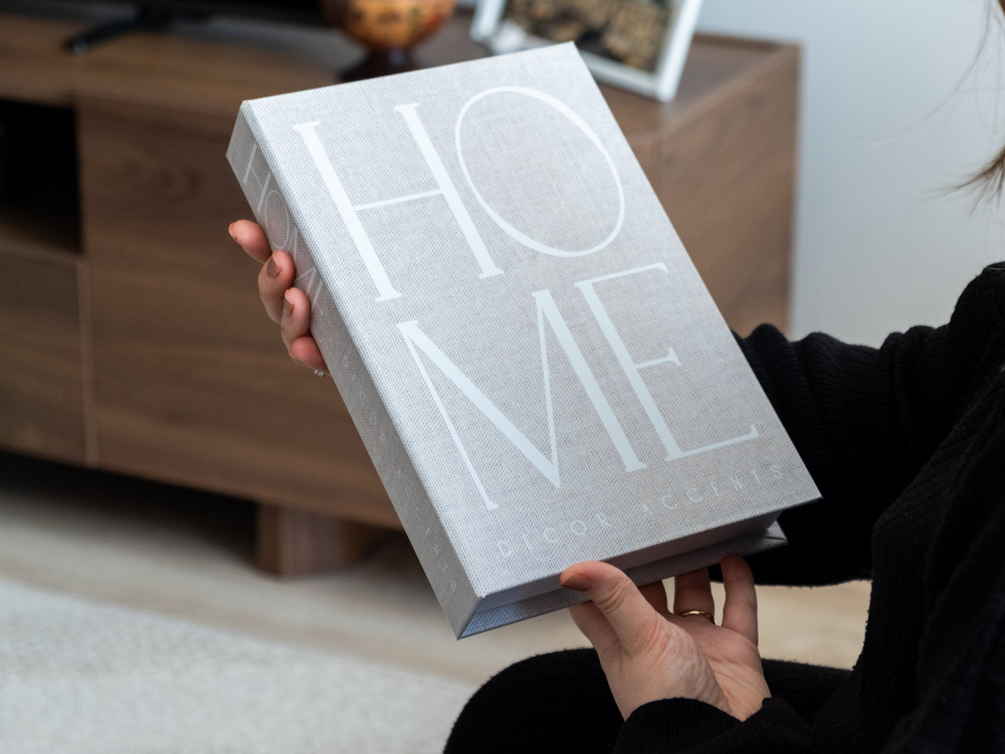 Bej Natural Home Dekoratif Sahte Kitap Kutusu