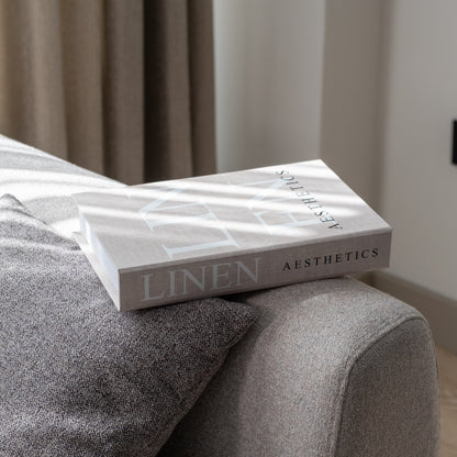 Bej Linen Estetik Dekoratif Sahte Kitap Kutusu