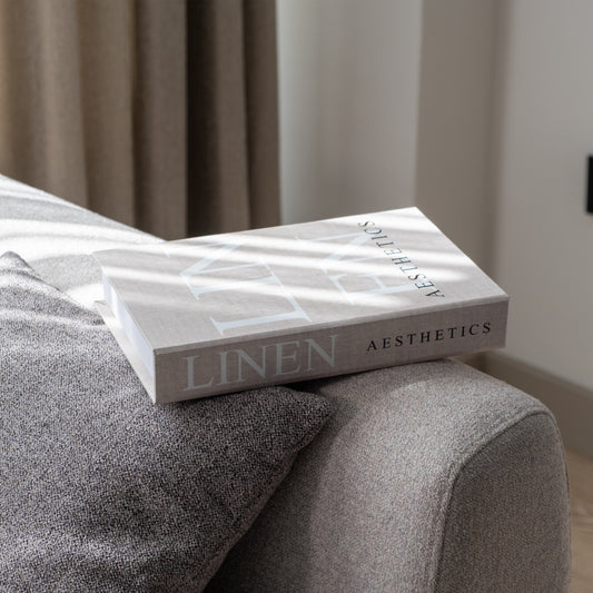 Bej Linen Estetik Dekoratif Sahte Kitap Kutusu