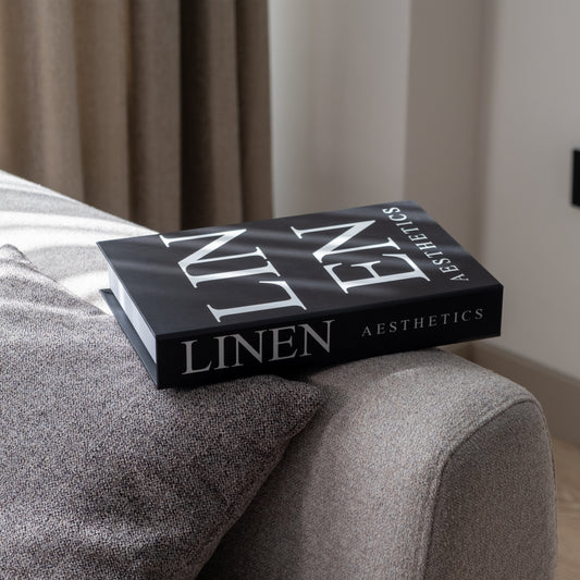 Siyah Linen Estetik Dekoratif Sahte Kitap Kutusu